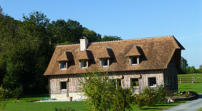 Longère en construction au Breuil en Auge