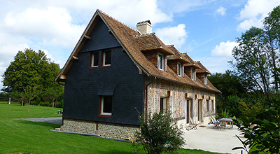 Longère en construction au Breuil en Auge