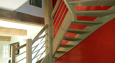 Escalier en chêne et inox